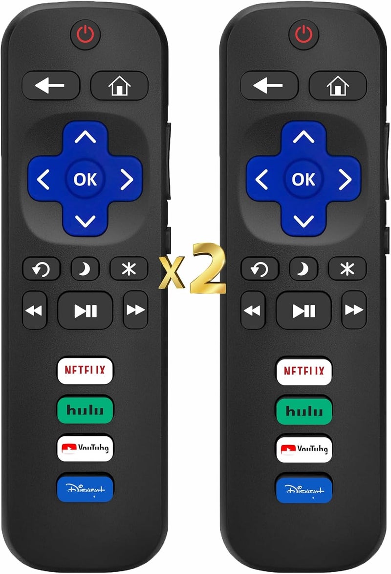 B BraiNice (Pack of 2) Compatible with Roku TV Remote Control Replacement, TCL Roku, Hisense, Sharp, Onn Roko, Element, RCA Roko Smart TV Series (No Voice, Not for Ruku-Stick/Box). 1 Year Warranty. - Image 1